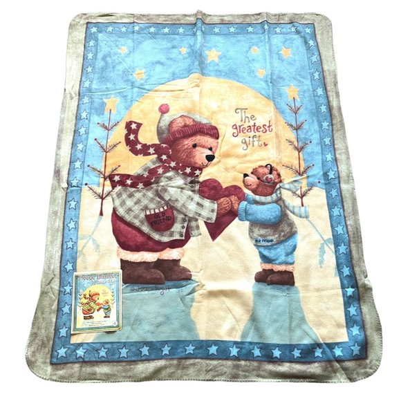 Teresa Kogut Teddy Bear Fleece Blanket The Greatest Gift Throw 53 x 64 Friends - Picture 8 of 8